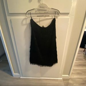Size 10 -Express strapless black fringe cocktail dress - Flapper style